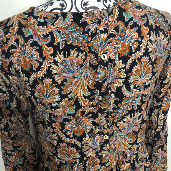 Zara Paisley Long Sleeve Mini Dress with Pockets - Picture 6 of 8